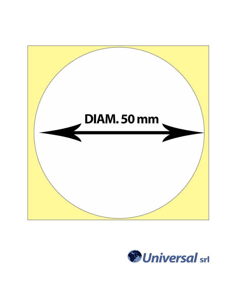 Rotolo etichette termiche Rotonde Diam. 50 mm